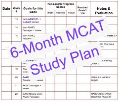 6 month mcat study plan pdf week to