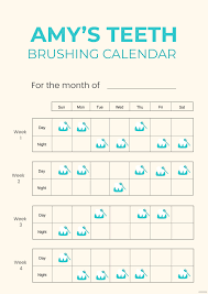 free own tooth brushing chart