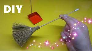 DIY How to make a miniature Broom and Shovel / Làm đồ cho búp bê : Cây chổi  và Đồ hốt rác / Ami DIY - YouTube