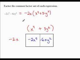 Factoring Out Gcf Using An Area Model