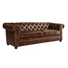 abbyson arcadian top grain leather sofa in brown