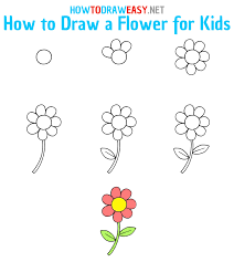 how to draw a flower for kids how to