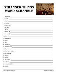 The first season started in the year 1983 when a young boy naming will byers was disappeared from the upside down. Free Printable Stranger Things Word Scramble Free Printable Word Scramble The Favorite Tv Show Stranger Things Stranger Things Halloween Stranger Things Quote