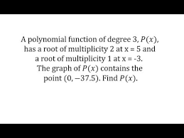 find a polynomial function given the