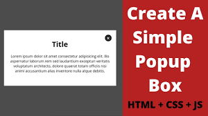 simple popup box modal using html css