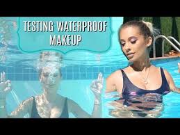 testing waterproof makeup in my pool