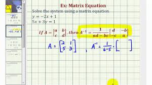 Two Equations Using A Matrix Equation