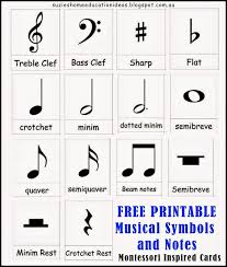Free Printable Musical Symbols And Notes Cards In 2019