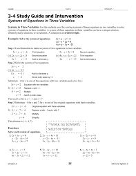 Systems Of Equations In 3 Variables Hw