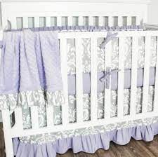 girl crib bedding gray lavender