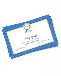 Print At Home Blue Plaid Excellence Certificates 10 Count