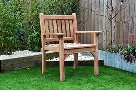 westminster flat arm teak garden chair