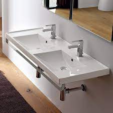 Double Basin Wall Mounted Ceramic Sink
