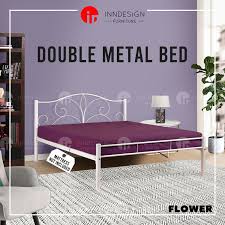 Flower Queen Size Metal Bed Frame