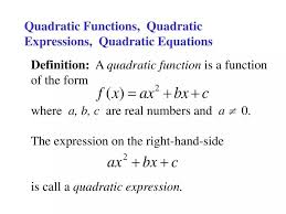 Ppt Quadratic Functions Quadratic
