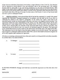 Free Artist Manager Contract Template Artist Management