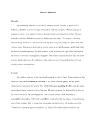 As you'll see, there are many different now that you've seen an example of a reflection paper, it's time to learn how to write one yourself. Personal Reflection Full Paper Personal Reflection Describe My Observable Behavior Is My Hostility Towards My Dad The First Example Of This Behavior Is That Studocu
