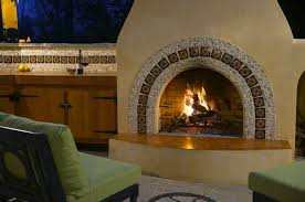 Mexican Style Homes Outdoor Fireplace
