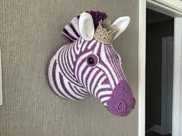 Crochet Zebra Wall Hanging Faux