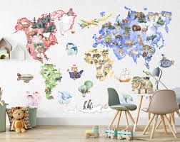 World Map Wall Decal Personalized Wall