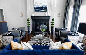 blue velvet sofa contemporary