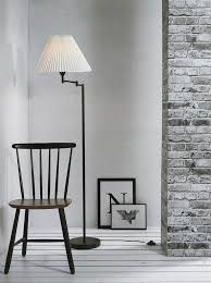 Pleated Shade Black Base Floor Lamp