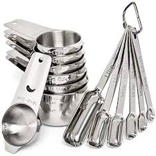 Measuring Cups And Spoons Set Of 14 By Roomwealth Stainless Steel Measuring Cups For Dry And Liquid Ingredients 7 Nesting Cups 6 Stackable Spoons