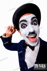 funny man with face paint stock photo