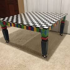 Whimsical Painted Coffee Table Black