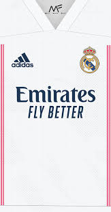 The white base is always combined with gold, applied to the live neck, the cuffs, the three strips and the fly emirates logo. Real Madrid 2020 2021 Fonds D Ecran Des Kits Domicile Et Exterieur Fondos De Pantalla Real Madrid Camisetas De Equipo Camisetas De Futbol