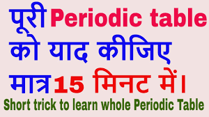 short trick to learn periodic table in