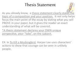Restating your thesis idea towards the end of the paper or essay makes it memorable. Ppt Thesis Statement Powerpoint Presentation Free Download Id 2470947