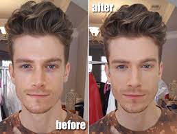 male grooming before and after