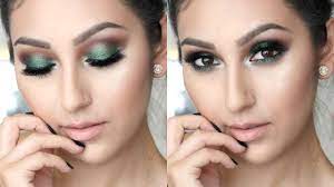 green fall makeup for brown eyes one