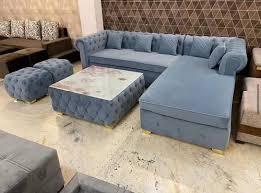 dark grey leather l shape sofa set