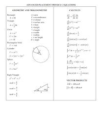 Ap Physics C Mechanics Formula Sheet