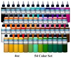 54 Color Set Intenze Tattoo Ink 4oz Bottles