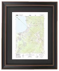 Framed Topographic Map South Lake Tahoe California Poster Size