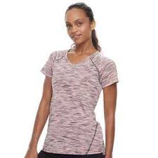 Womens Tek Gear Sz M Base Layer Shirt Pink Black Short Sleeve Performance Ebay