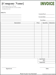 Blank Invoice Template Word Receipt Form Payment Forms Free Pdf Re