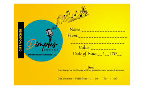 order dimples lounge bar egift cards