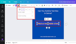can you outline text box in canva