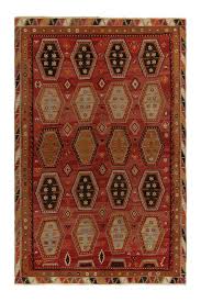 anatolian burgundy and beige wool kilim rug