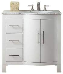 Can bathroom vanities be returned? 36 Inch White Bathroom Vanity With Choice Of Offset Sink Transitional Bathroom Vanities And Sink Consoles By Unique Online Furniture V0290ww36l36 Houzz