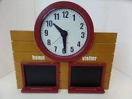 Red Wood Wall Clock Chalk Score Board