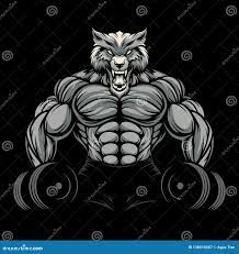 ANGRY WOLF GYM stock vector. Illustration of colour - 138510567