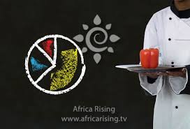 African American Woman Chef With Chalk Pie Chart On Blackboard Background Africa Rising Stock Video For Africa