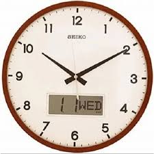 Og Seiko Brown Wooden Day Wall Clock