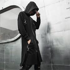Hip Hop Long Trench Coat Hooded Cloak