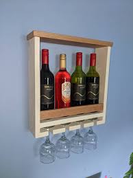 Wall Mounted Wine Rack With Glass